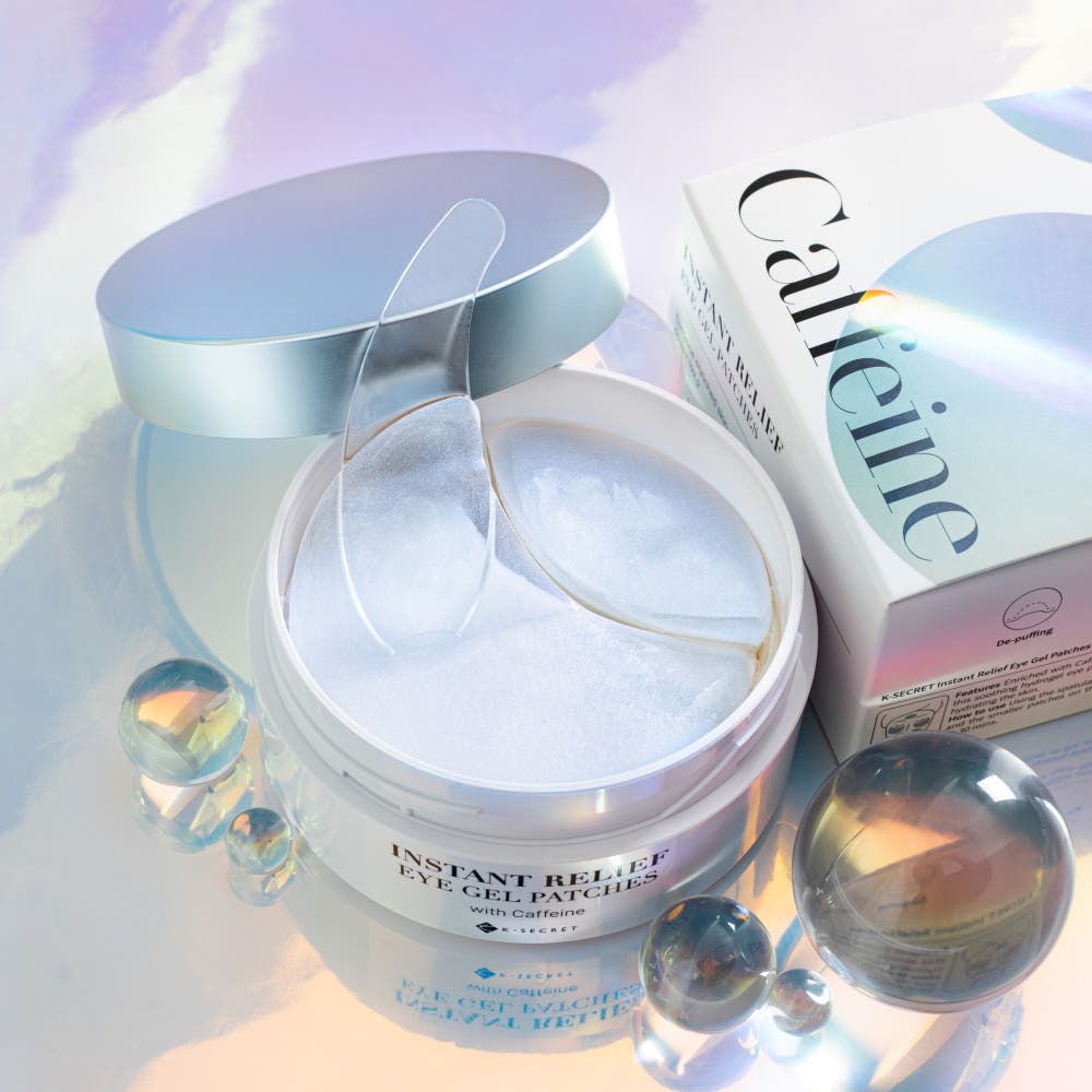 K-SECRET Instant Relief Eye Gel Patches 60pcs (Caffeine) De-puffing Cooling & Vitalizing 70mm Big Size